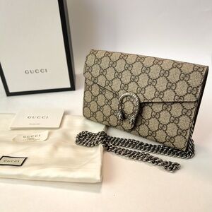 GUCCI Dionysus GG Supreme WOC Chain Bag - Full Set Pristine